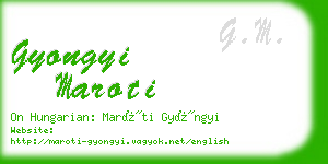 gyongyi maroti business card